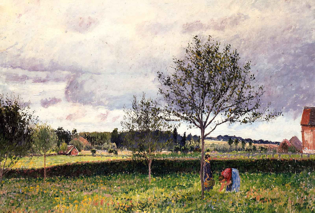 Eragny Landscape, Le Pre Fine Art Print 1897 by Camille Pissarro (6 Sizes)