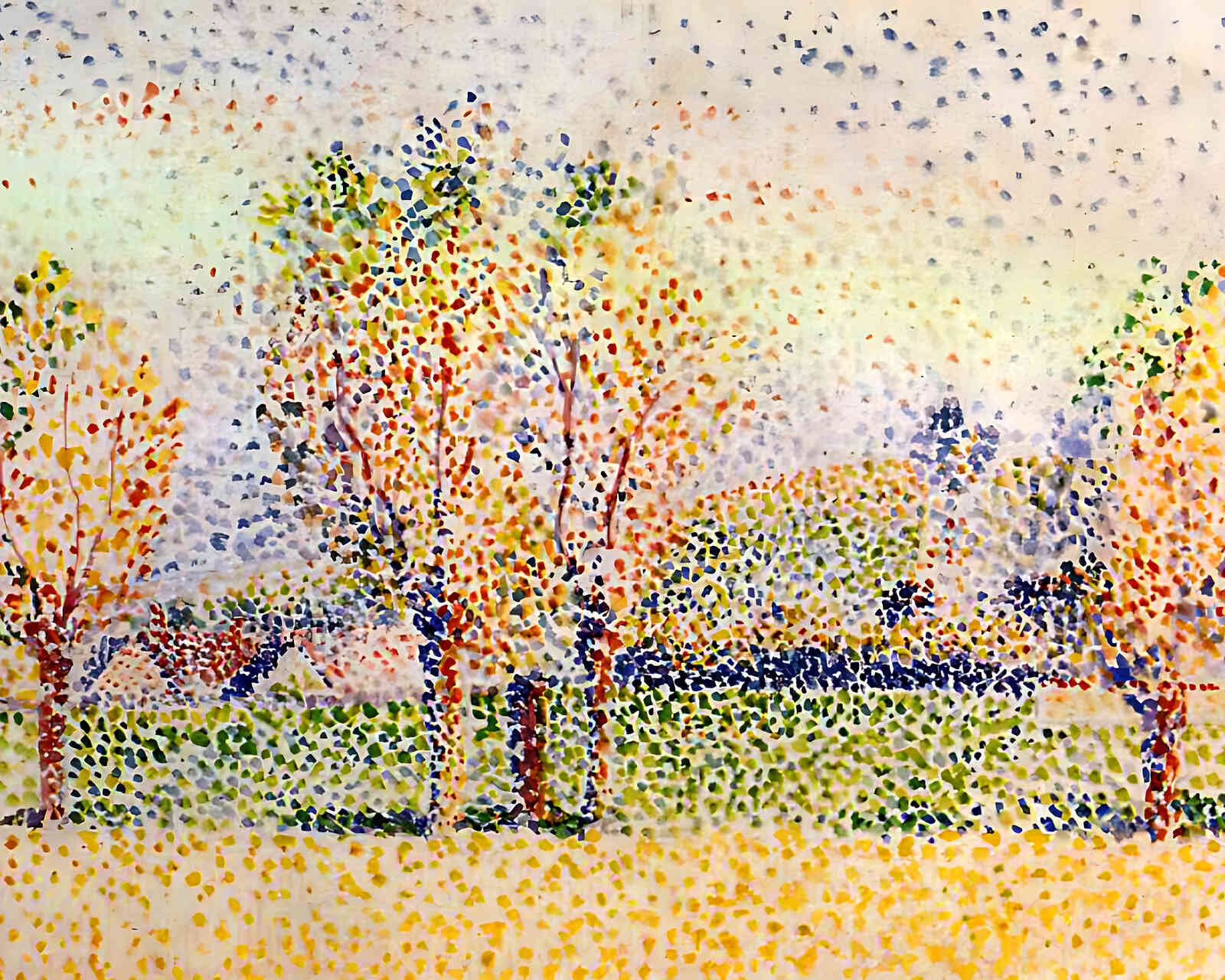 Eragny Landscape Painting by Camille Pissarro 8x10" Art Print - Acid Free