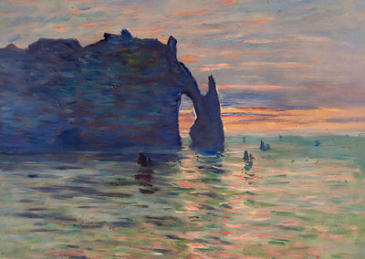 Etretat, Sunset 1883 Painting by Claude Monet Art Print (6 Sizes) - Acid Free