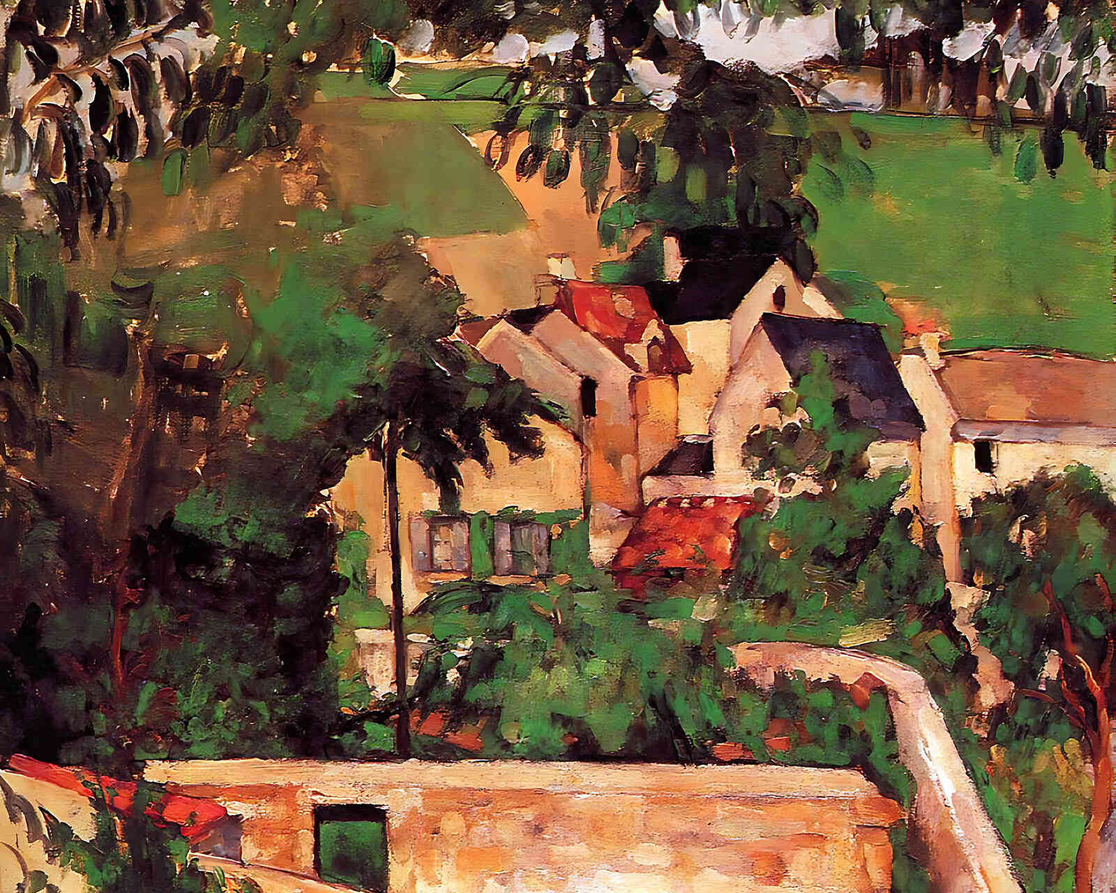 Etude - Paysage a Auvers Painting by Paul Cezanne 8x10" Art Print (High Quality)