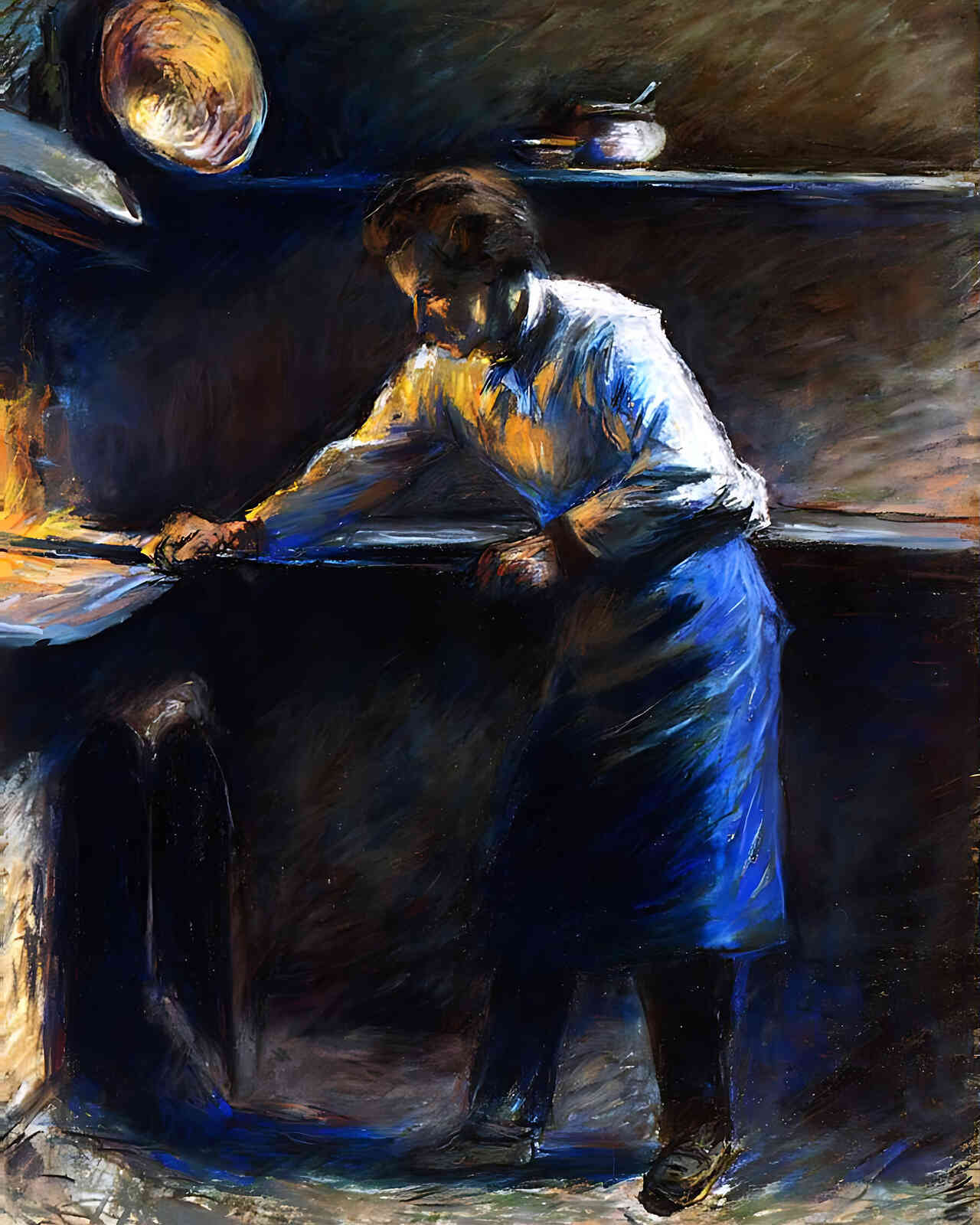 Eugene Murer at His Pastry Oven Painting by Camille Pissarro 8x10" Art Print