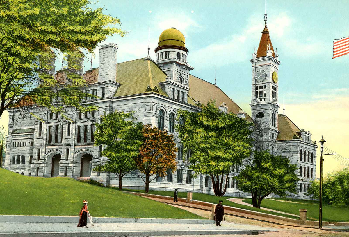 BMC Durfee High School, Fall River, MA in 1907 Vintage Print (7 Sizes)