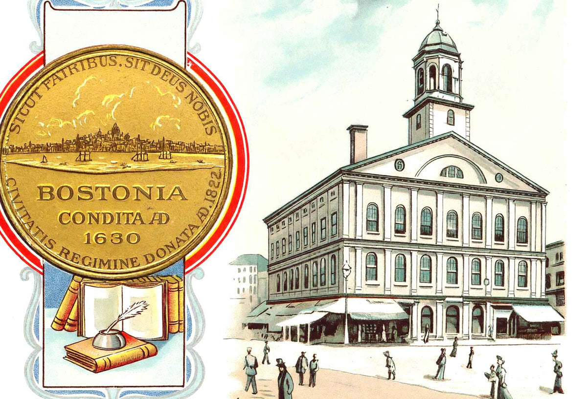Faneuil Hall, Boston, Massachusetts in 1901 Vintage Print (7 Sizes)