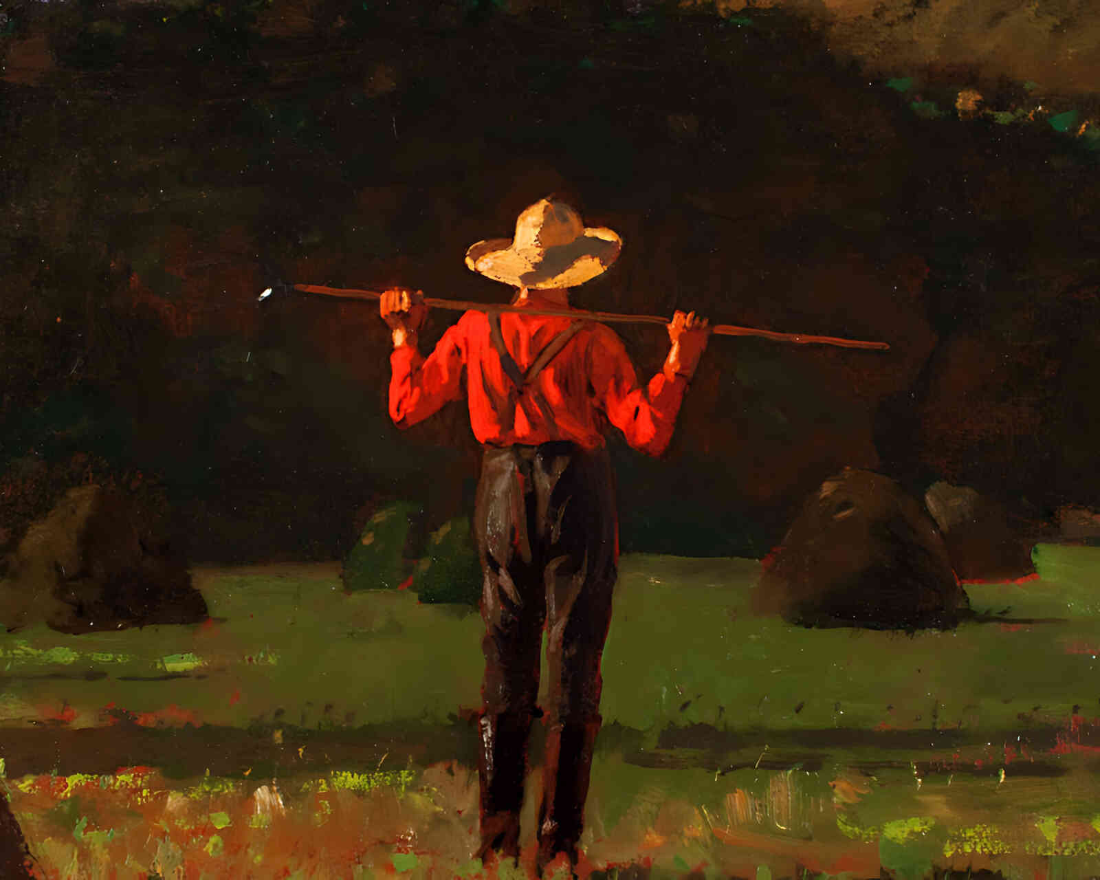 Farmer with a Pitchfork Painting by Winslow Homer 8x10" Art Print Acid Free