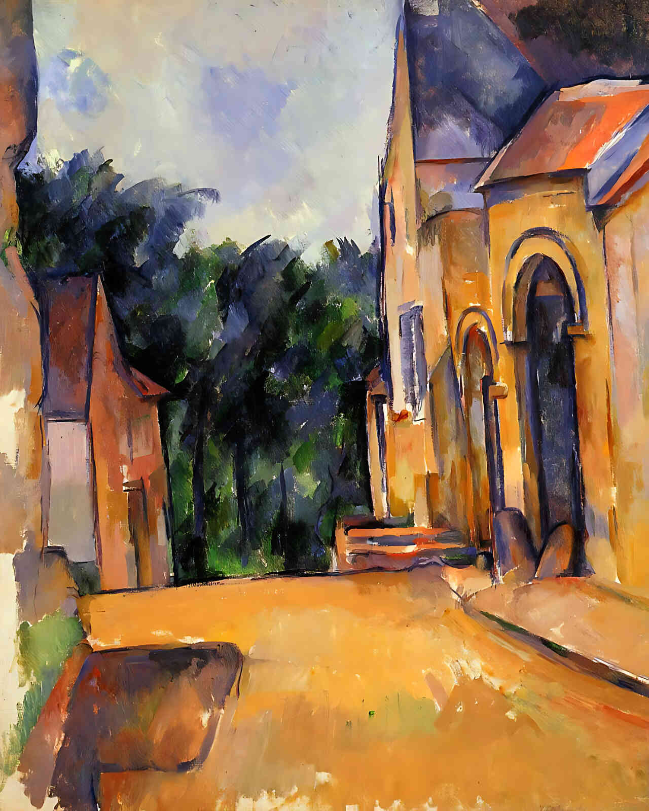 Farm at Montgeroult Painting by Paul Cezanne 8x10" Art Print - Premium Quality