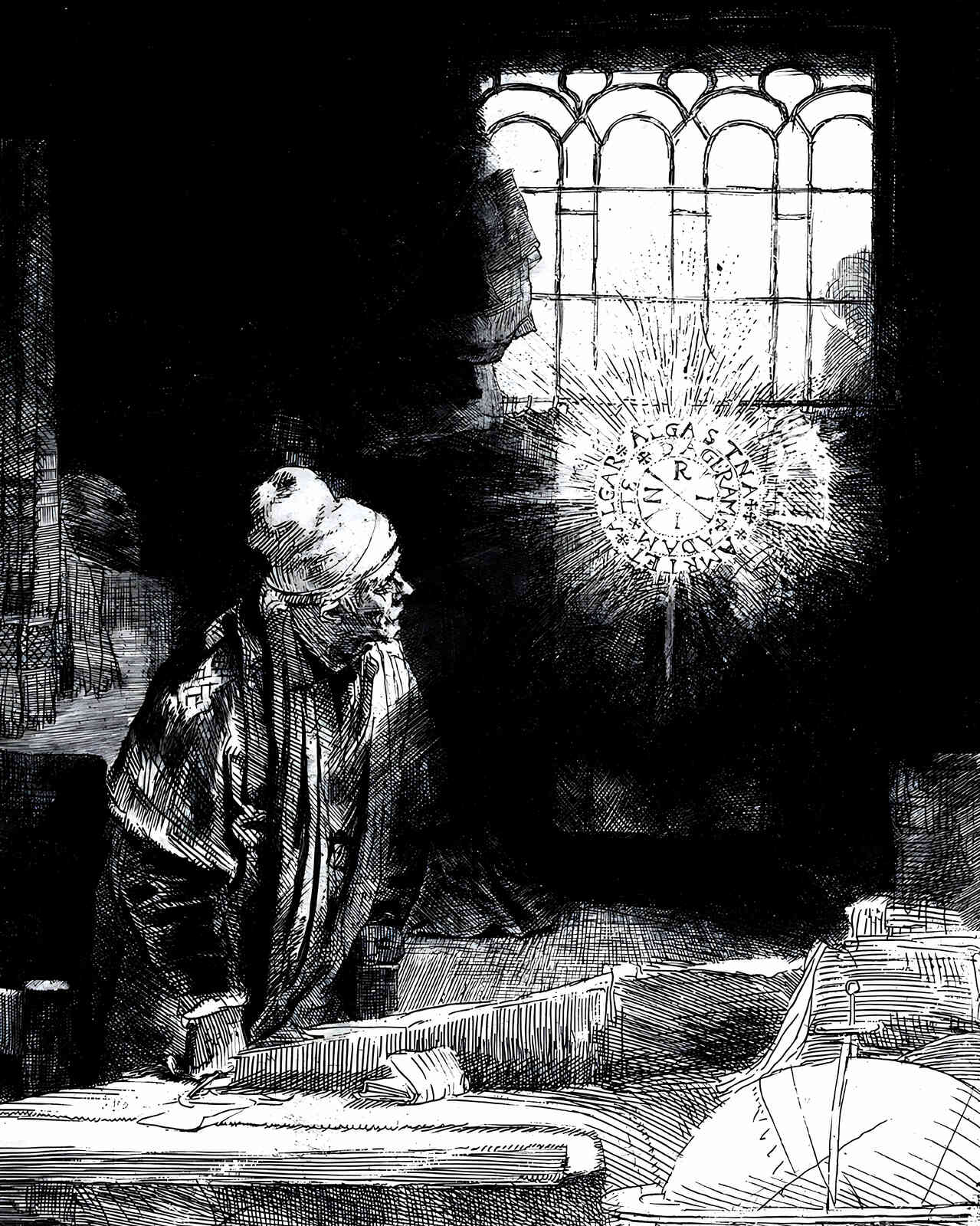 Faust Painting by Rembrandt 8x10" Art Print (Premium Print)