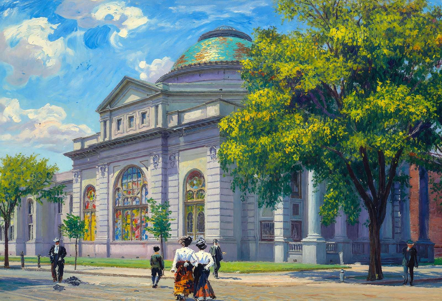 First Baptist Church Augusta GA in 1905 Art Print (7 Sizes) - Premium Print