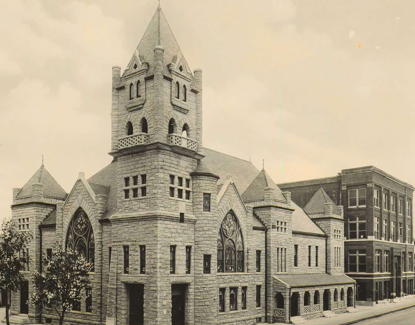 First Baptist Church Beaumont in 1907 Vintage Print (7 Sizes) - Reproduction