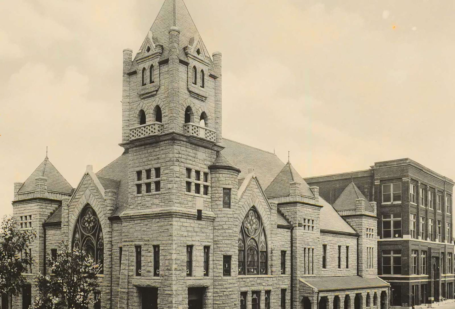First Baptist Church Beaumont in 1907 Vintage Print (7 Sizes) - Reproduction