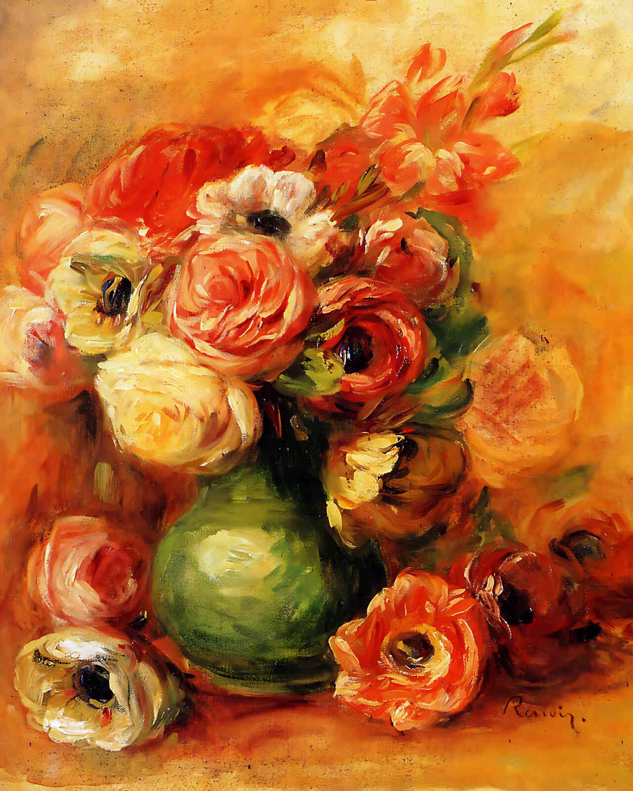 Flowers Painting by Pierre-Auguste Renoir 8x10" Art Print - Premium Quality