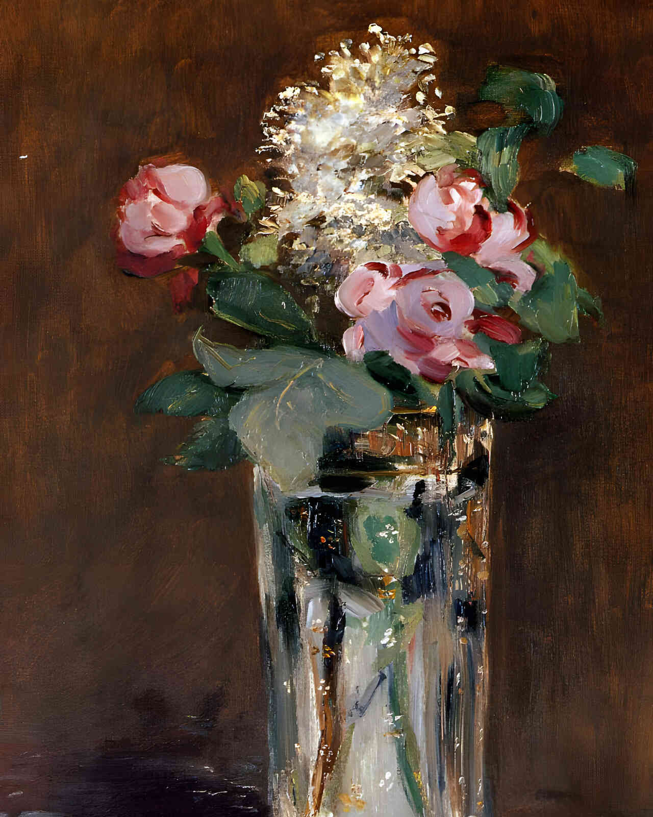 Flowers in a Crystal Vase 1882 Painting by Edouard Manet 8x10" Art Print