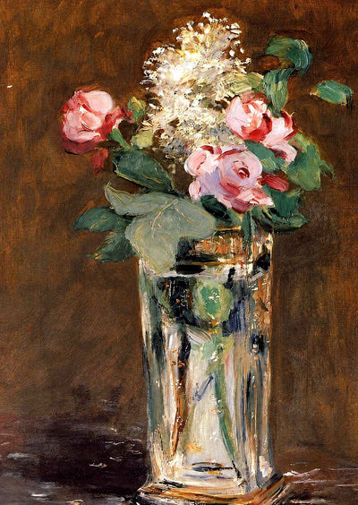Flowers in a Crystal Vase Art Print 1882 Painting by Edouard Manet (6 Sizes)