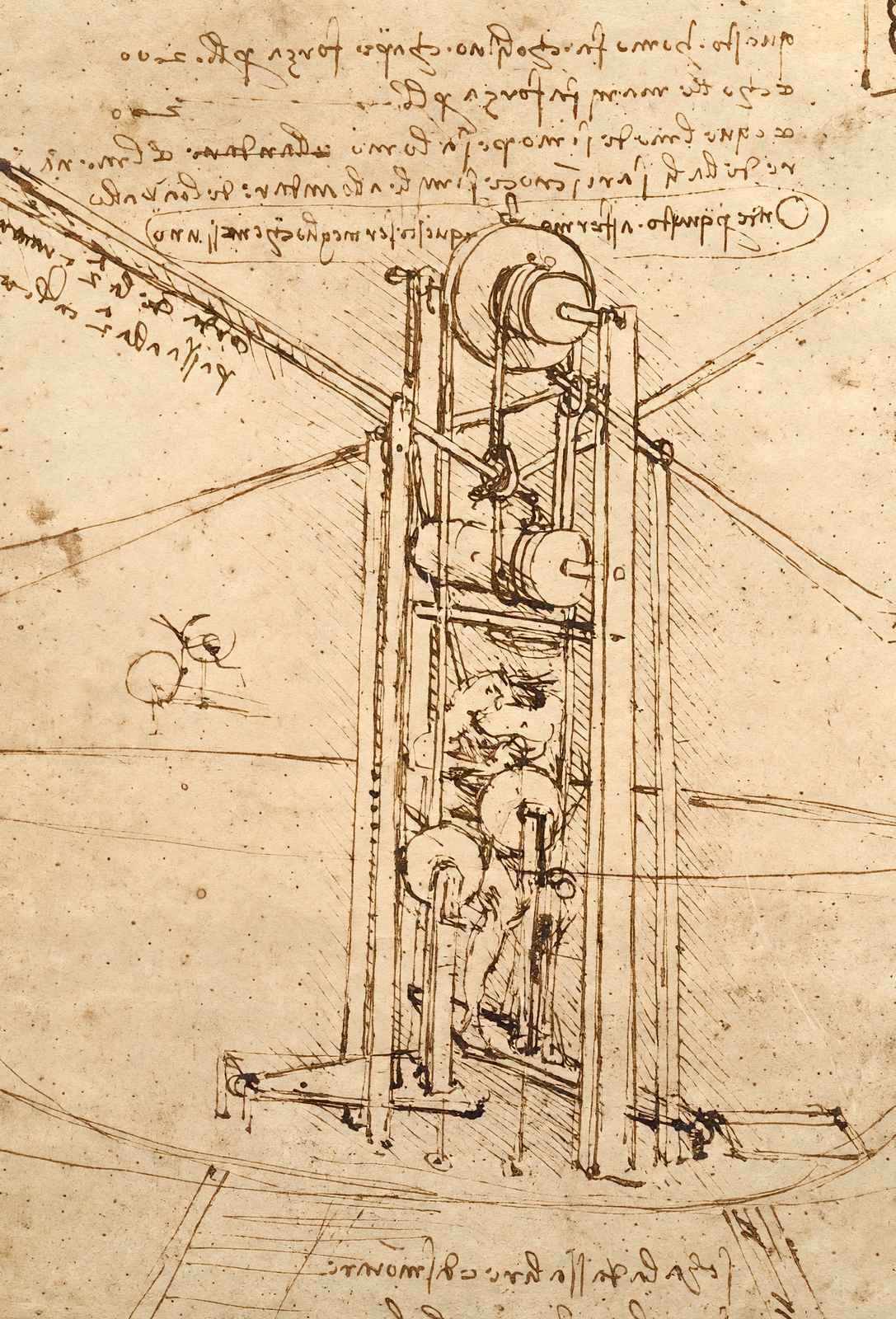 Flying Machine 1487 Drawing by Leonardo da Vinci Art Print (6 Sizes) - Restored