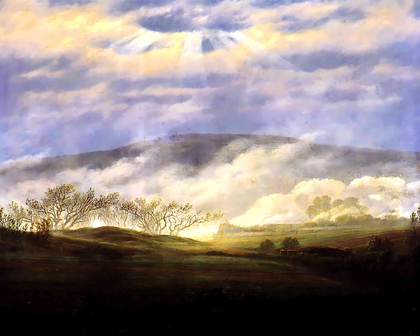 Fog in the Elbe Valley Painting by Caspar David Friedrich 8x10" Art Print