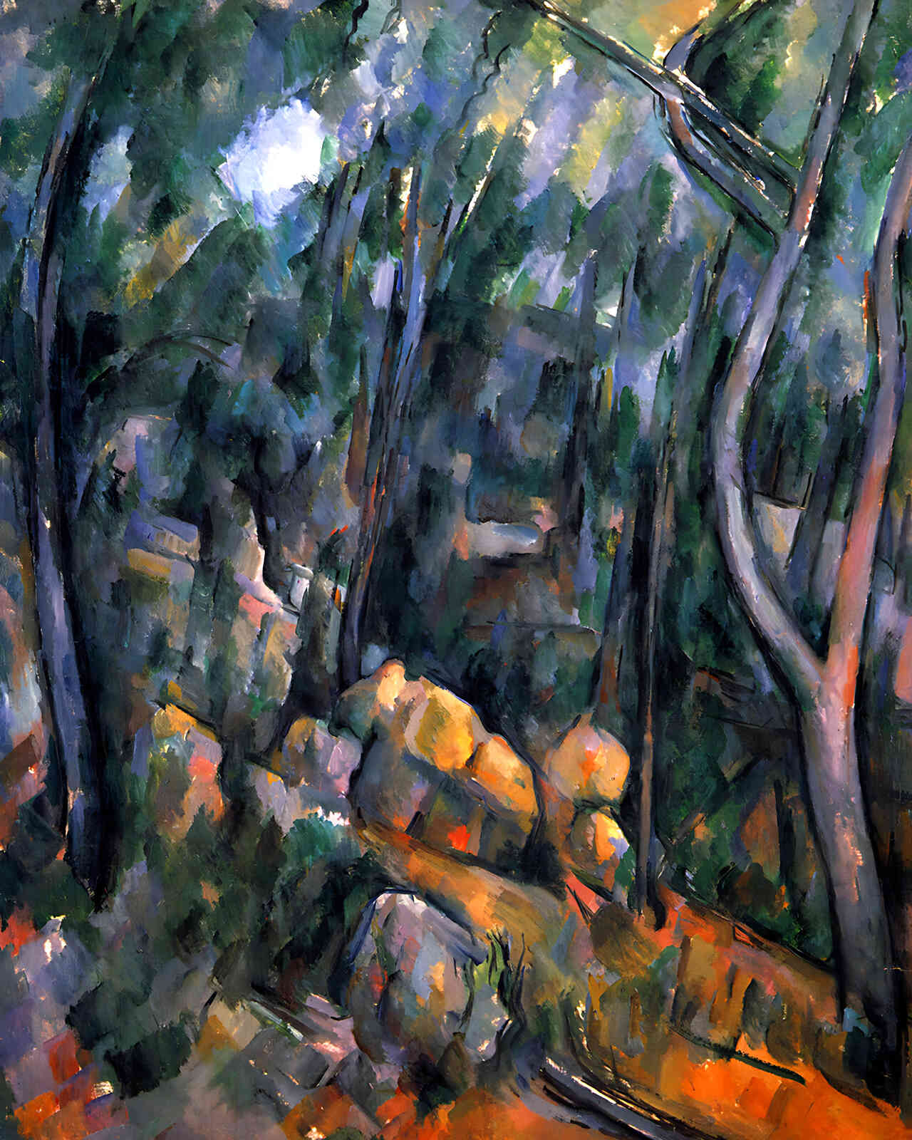 Forest Near the Rocky Caves Above the Chateau Noir by Paul Cezanne 8x10" Print