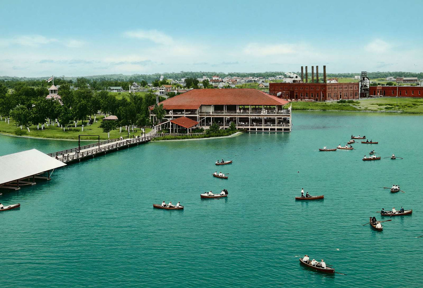 Lake Erie Hanley Park Fort Worth in 1906 Vintage Print (7 Sizes)