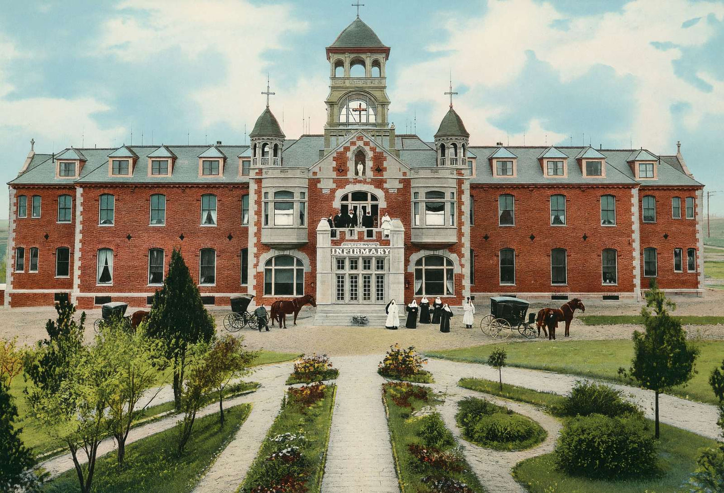 St Joseph's Infirmary Fort Worth in 1906 Vintage Print (7 Sizes) - High Quality