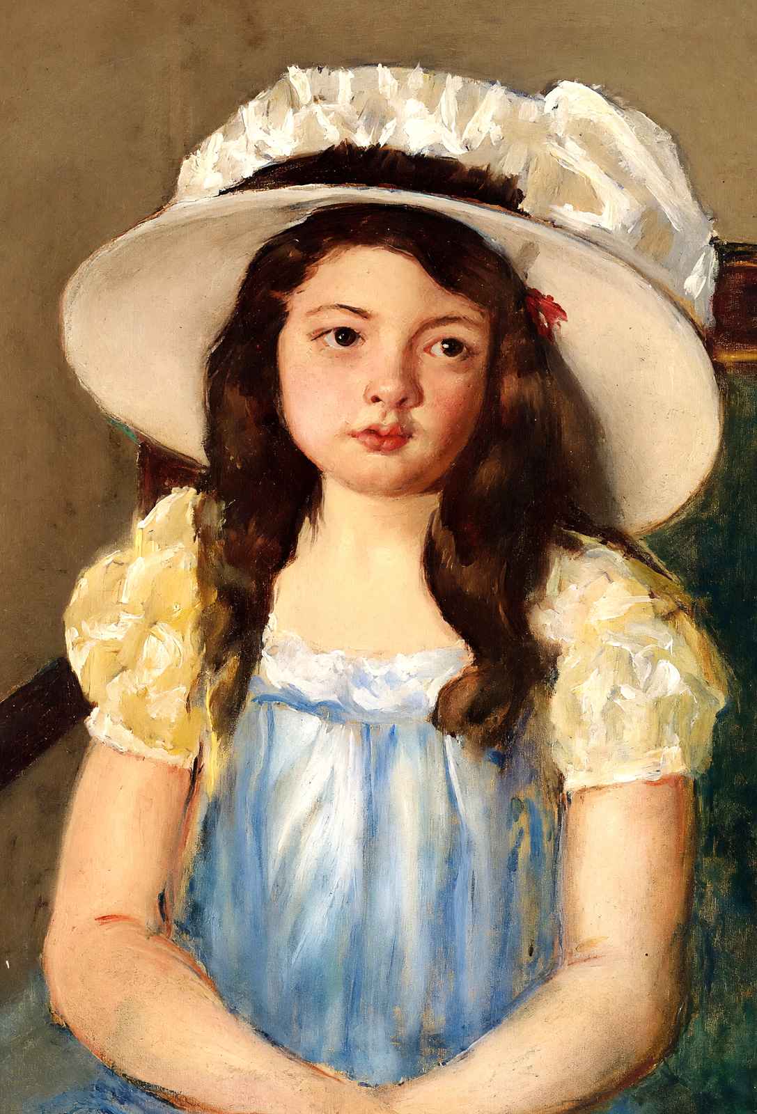 Francoise Wearing a Big White Hat 1908 by Mary Cassatt Art Print (6 Sizes)