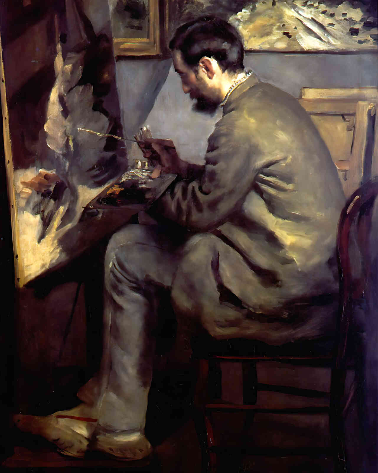 Frederic Bazille the Heron (Frederic Bazille at His Easel) 8x10" Print