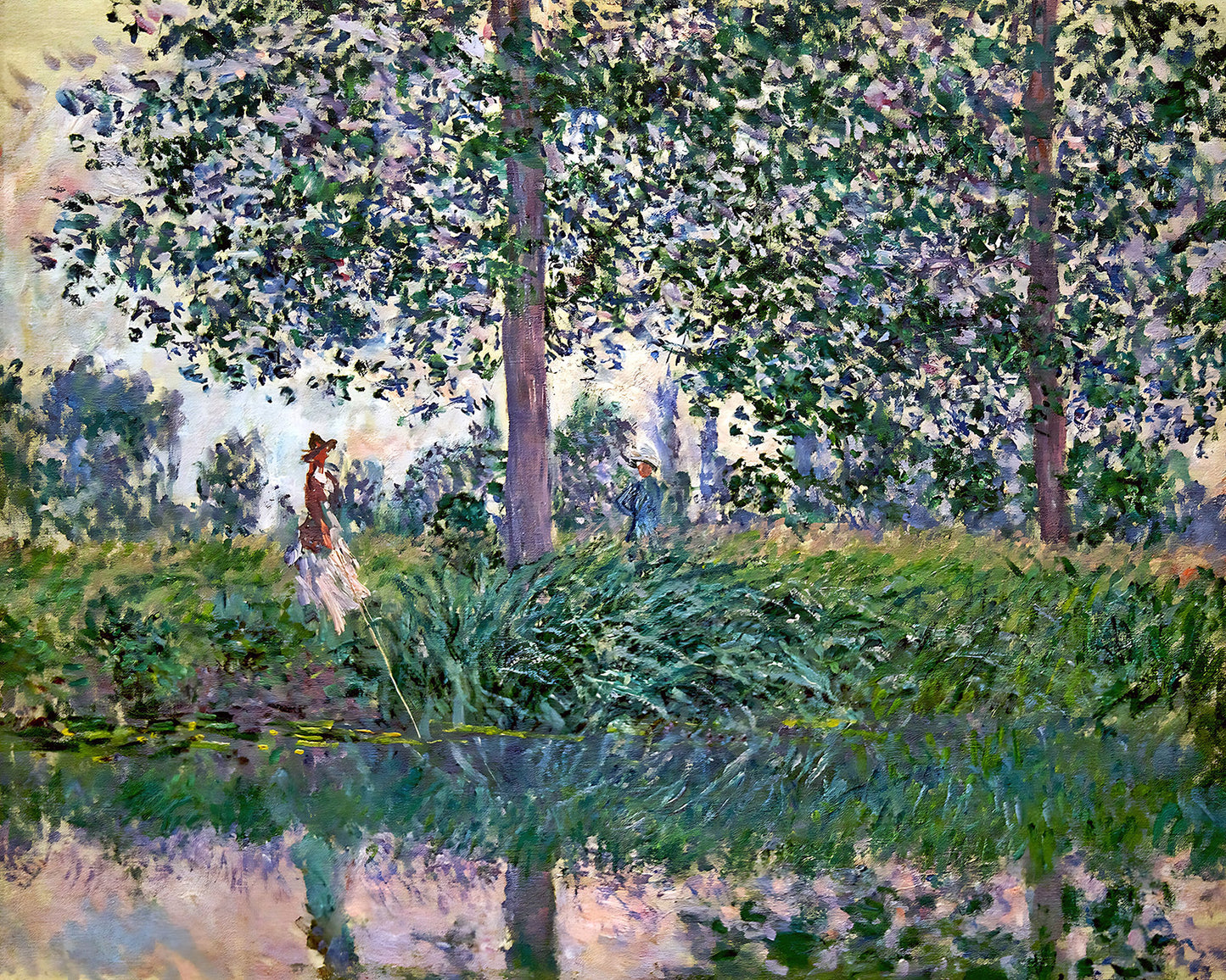 Fishing on the River Epte Painting by Claude Monet 8x10" Art Print
