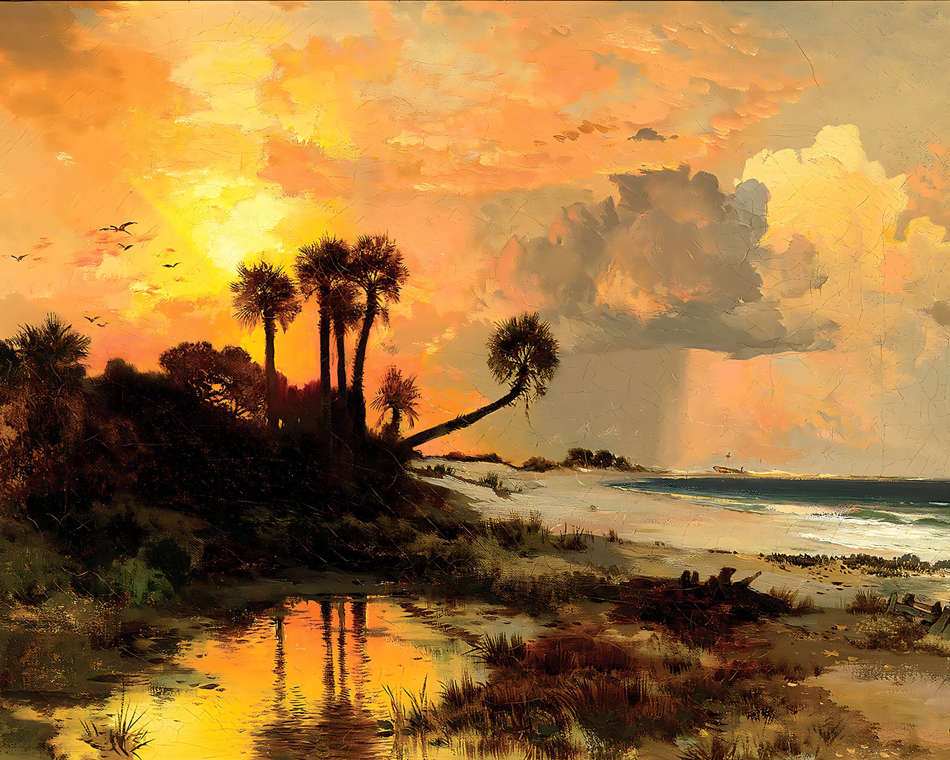 Fort George Island Painting by Thomas Moran 8x10" Art Print