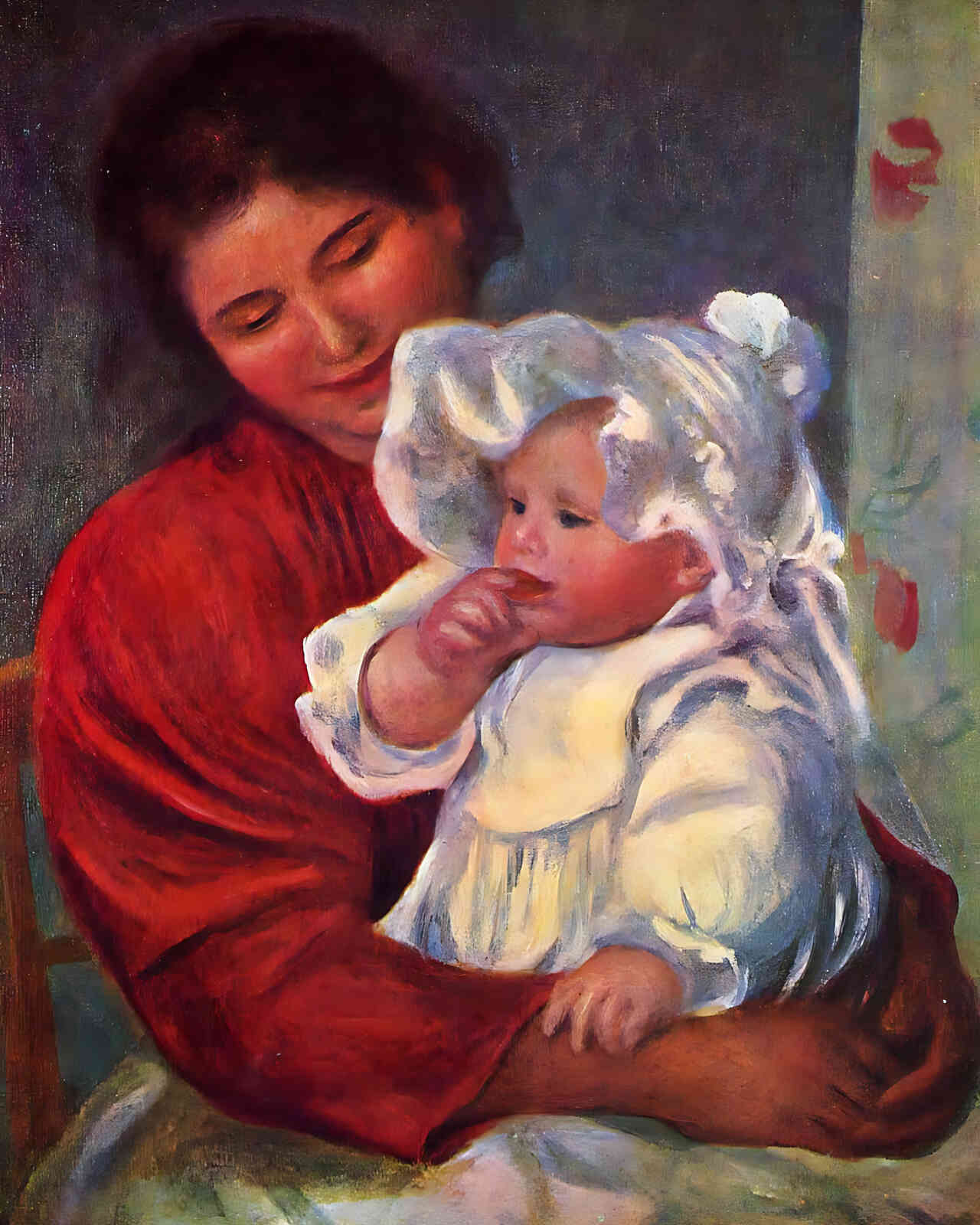 Gabrielle and Jean Painting by Pierre-Auguste Renoir 8x10" Art Print - Restored
