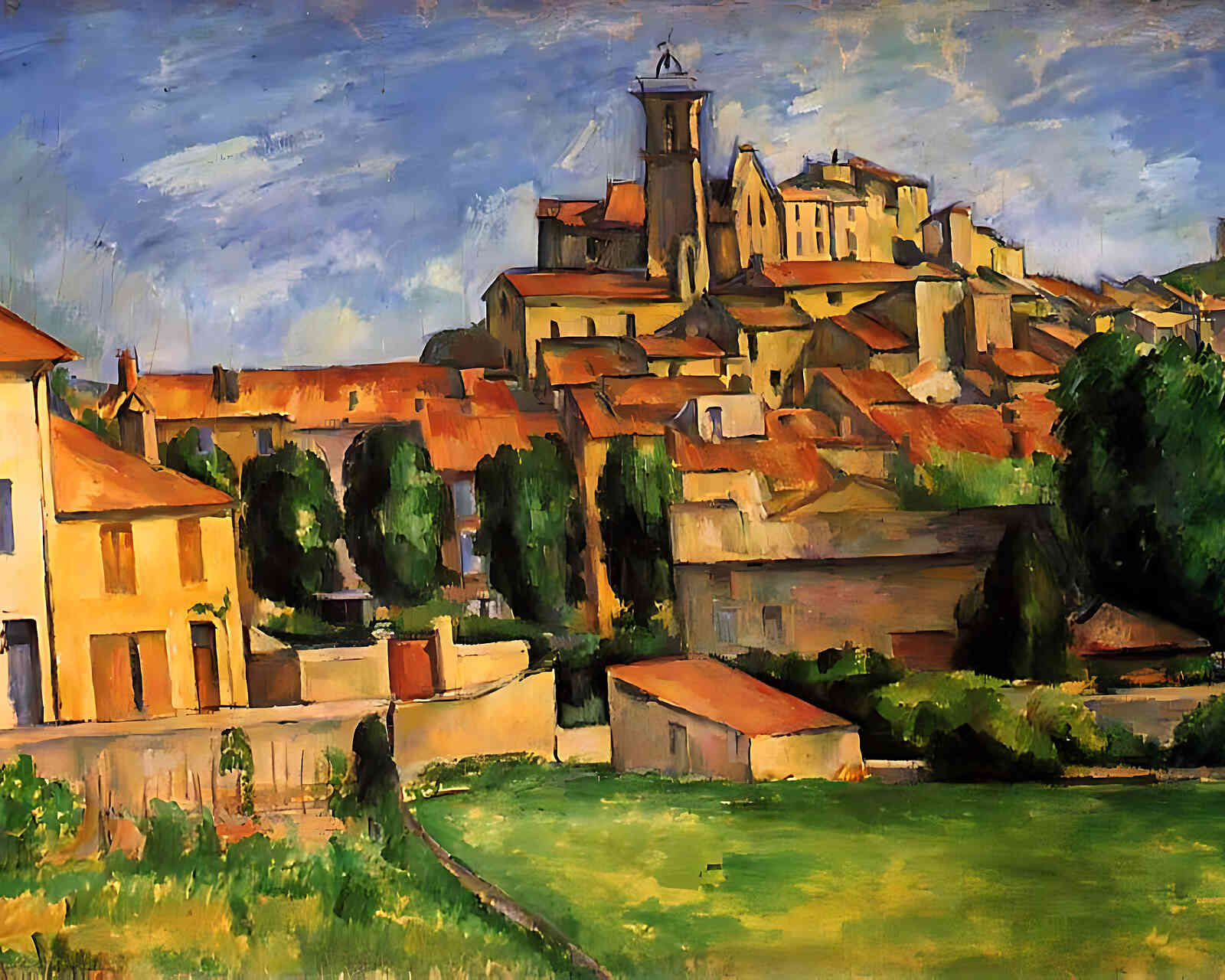 Gardanne (Horizontal View) Painting by Paul Cezanne 8x10" Art Print - Acid Free