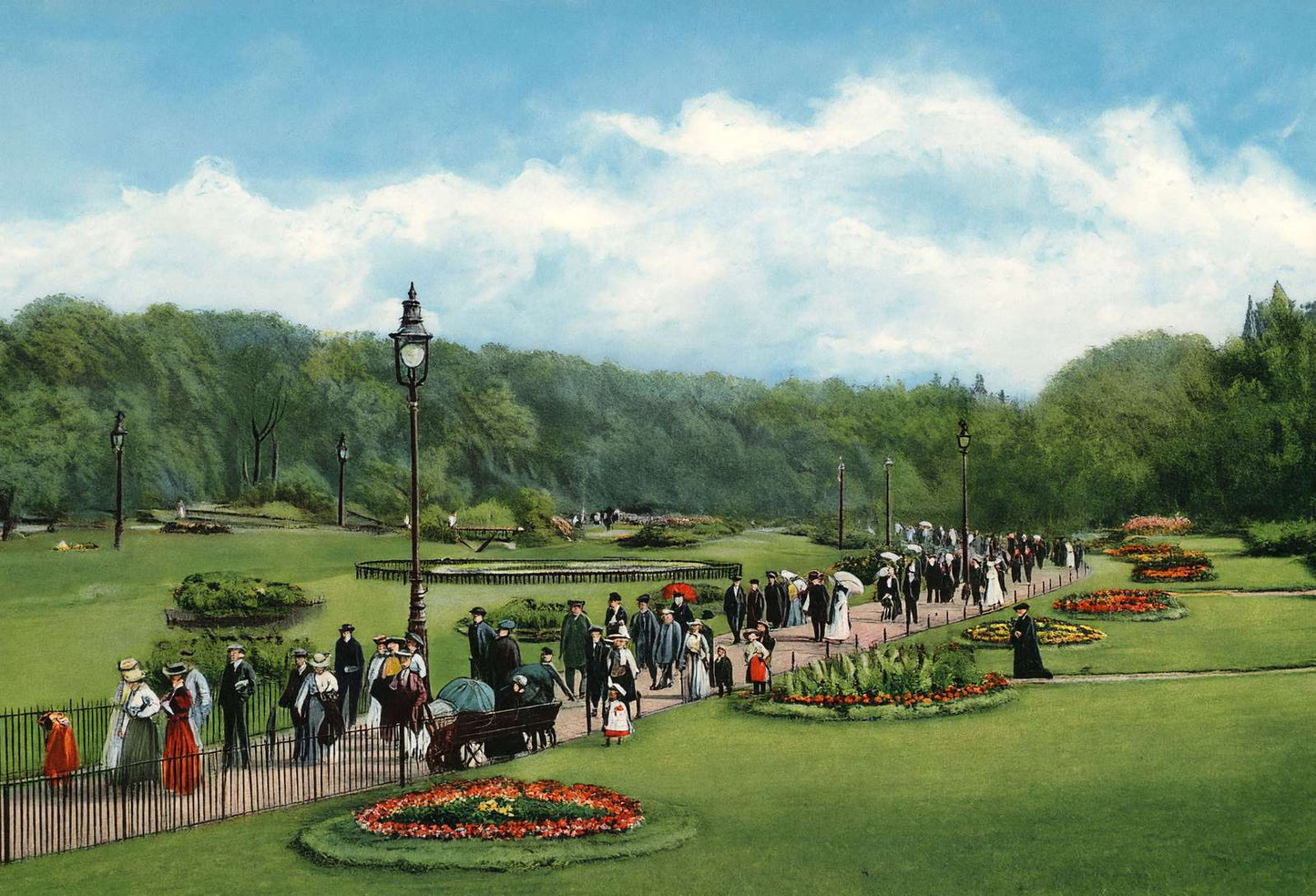 The Gardens Bournemouth in 1904 Vintage Print (7 Sizes) - Enhanced