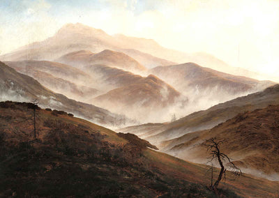 Giant Mountains Landscape with Rising Fog 1820 Art Print (6 Sizes) - Restored