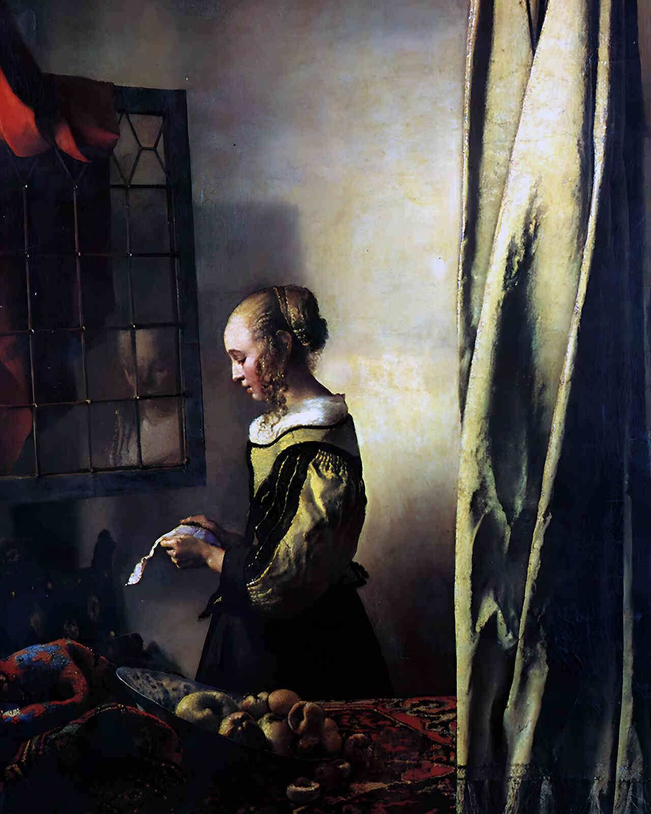 Girl Reading a Letter at an Open Window by Johannes Vermeer 8x10" Art Print