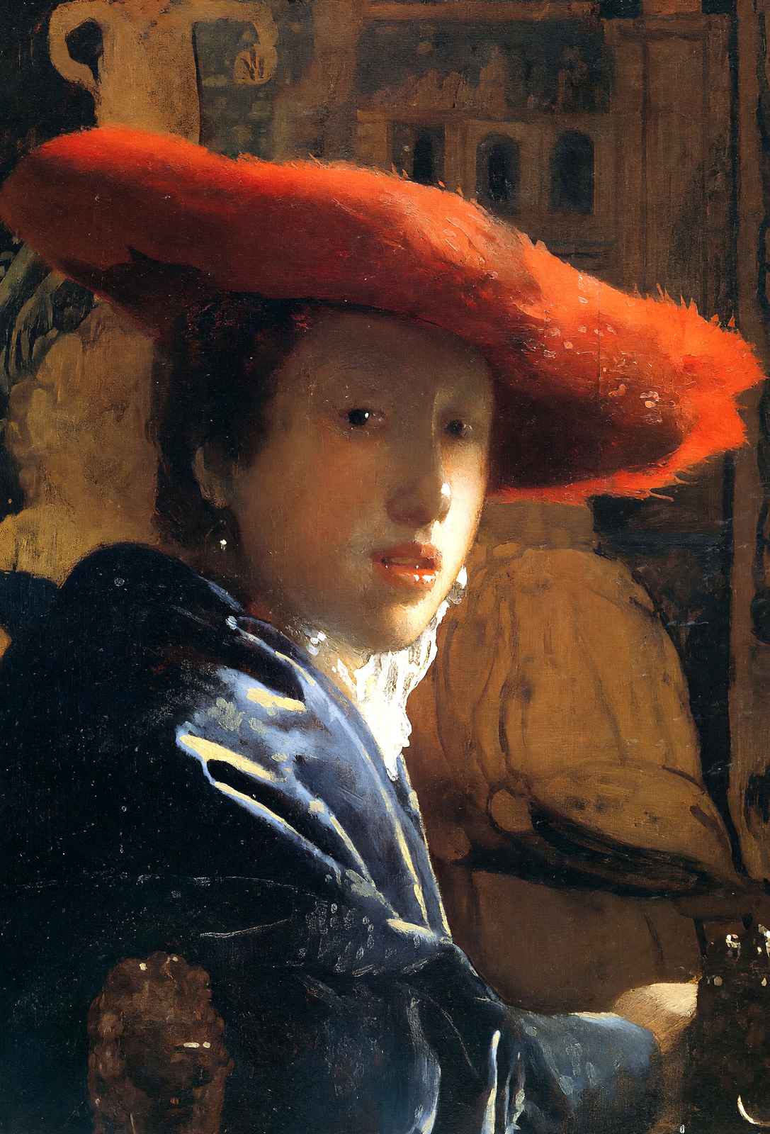 Girl with the Red Hat Art Print 1667 Painting by Johannes Vermeer (6 Sizes)