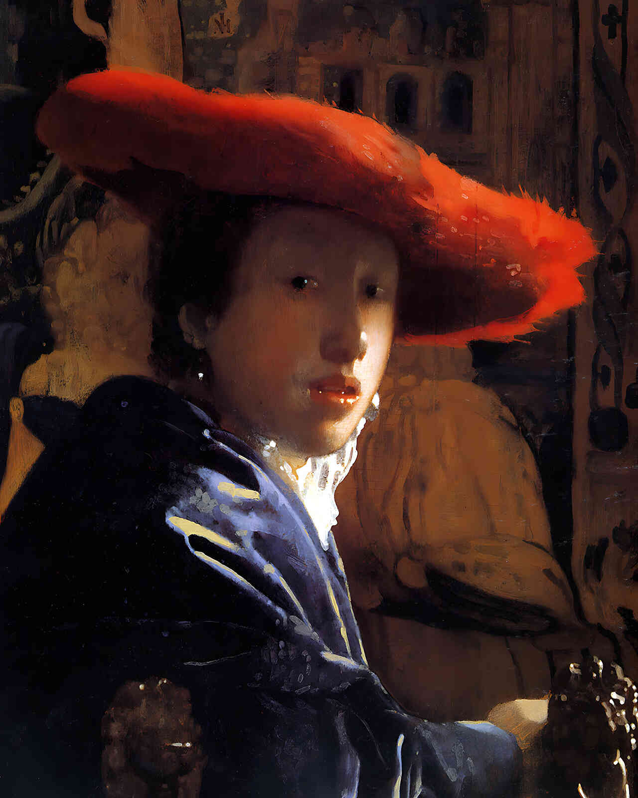 Girl with the Red Hat Painting by Johannes Vermeer 8x10" Art Print - Acid Free