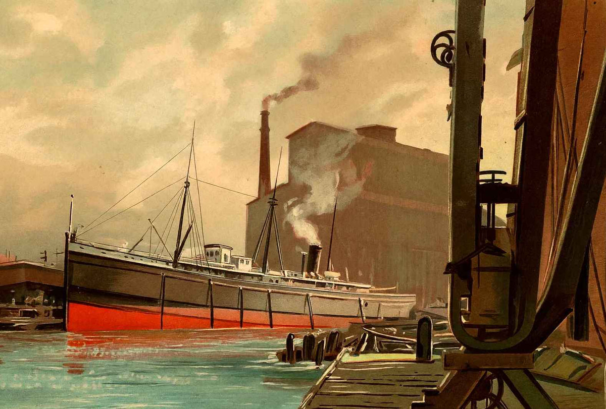 Chicago River Vintage Print (7 Sizes) - Premium Quality