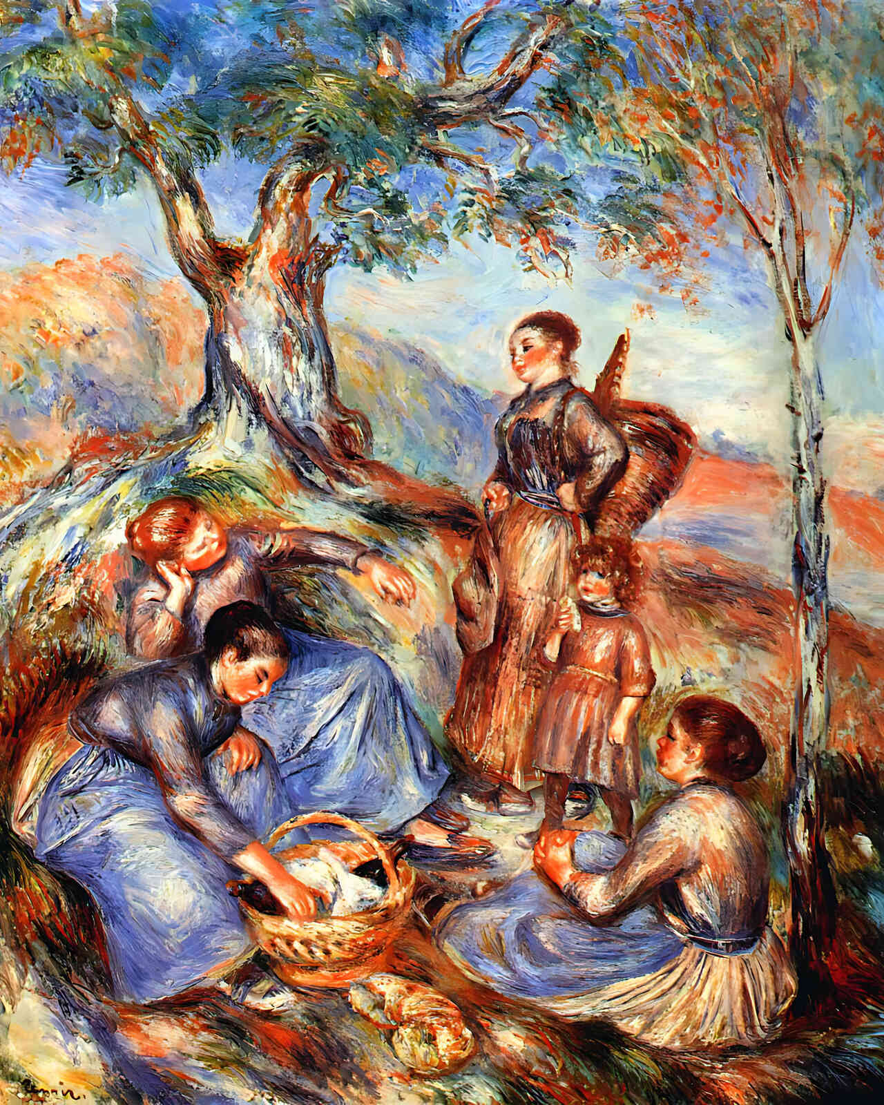 Grape Pickers at Lunch Painting by Pierre-Auguste Renoir 8x10" Art Print