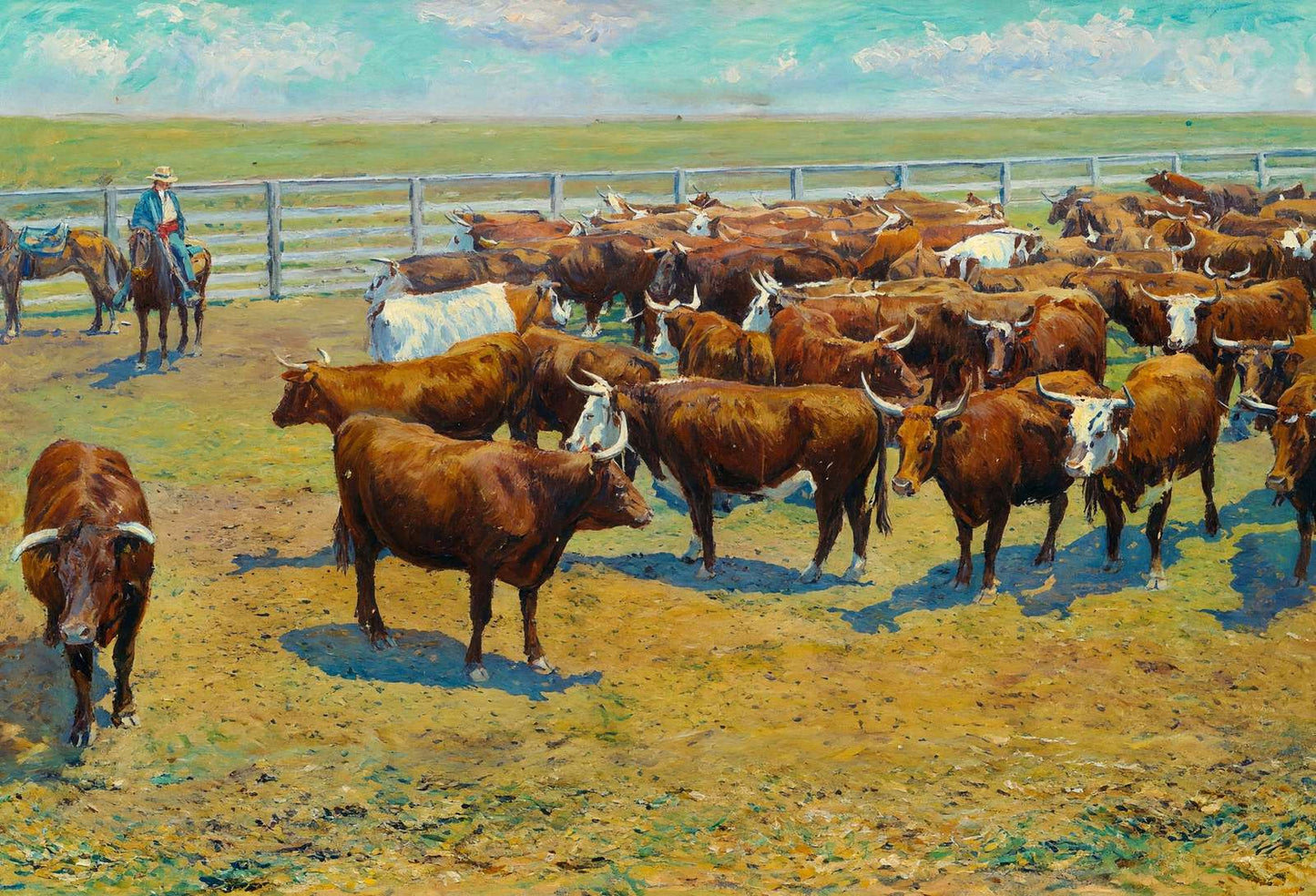 Group of Herefords in 1906 Art Print (7 Sizes) - High Quality