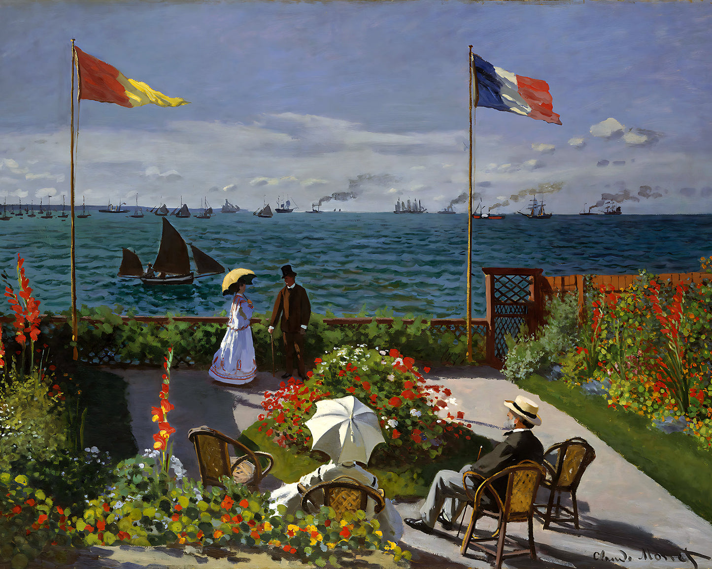 Garden at Sainte-Adresse Painting by Claude Monet 8x10" Art Print