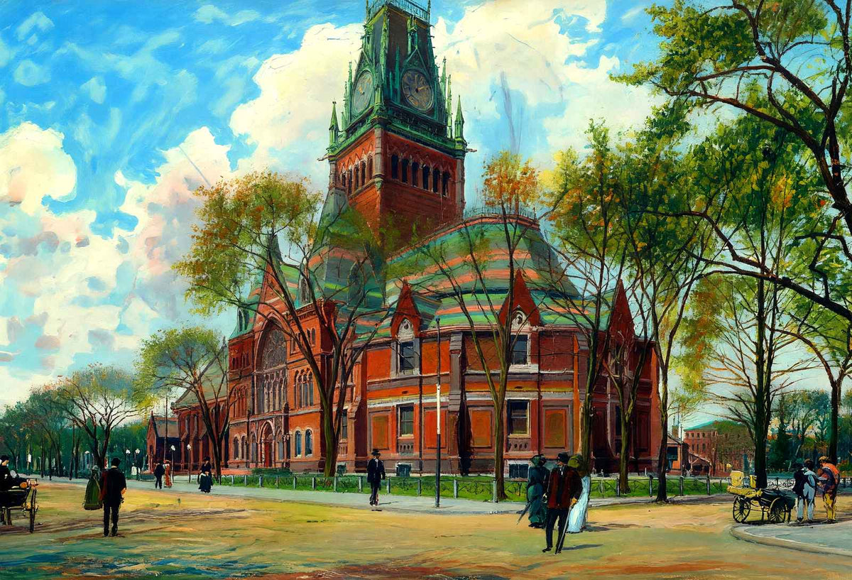 Memorial Hall (Dining Hall), Cambridge, MA in 1904 Art Print (7 Sizes)