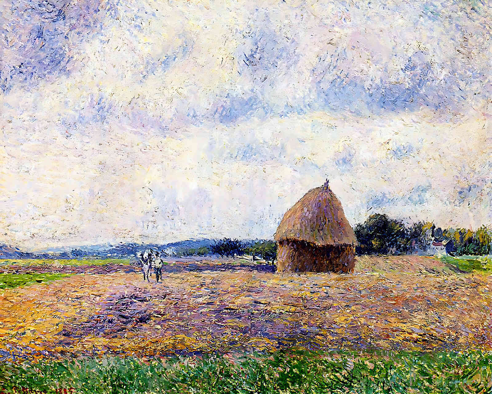 Haystack Eragny Painting by Camille Pissarro 8x10" Art Print - Restored