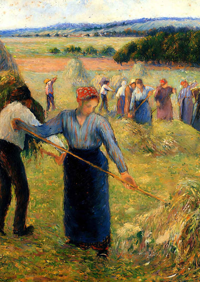 Haymaking at Eragny Art Print 1891 Painting by Camille Pissarro (2 Sizes)