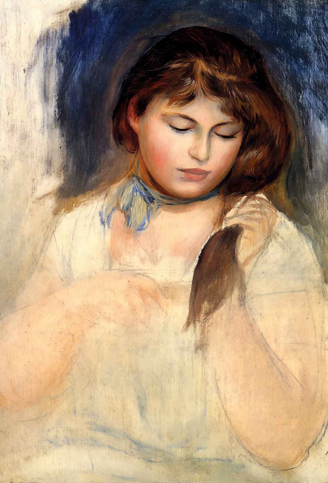 Head of Gabrielle 1895 Painting by Pierre-Auguste Renoir Art Print (6 Sizes)