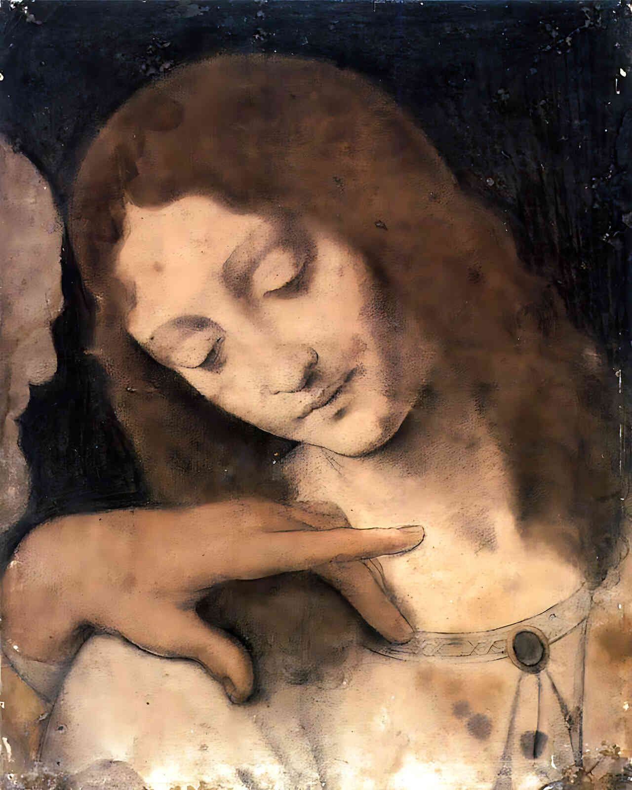 Head of St. John the Evangelist Painting by Leonardo da Vinci 8x10" Art Print