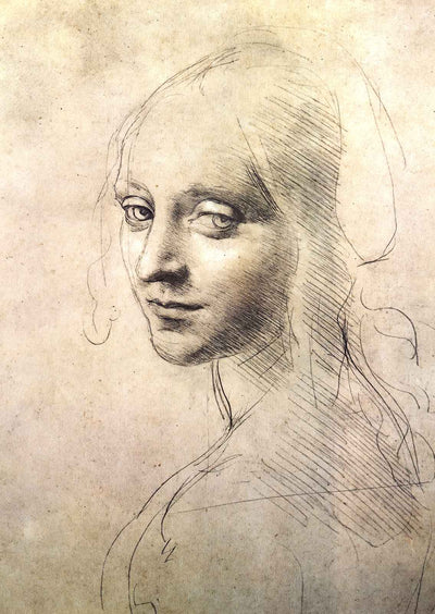 Head of a Girl Art Print 1483 Painting by Leonardo da Vinci (6 Sizes) - Restored