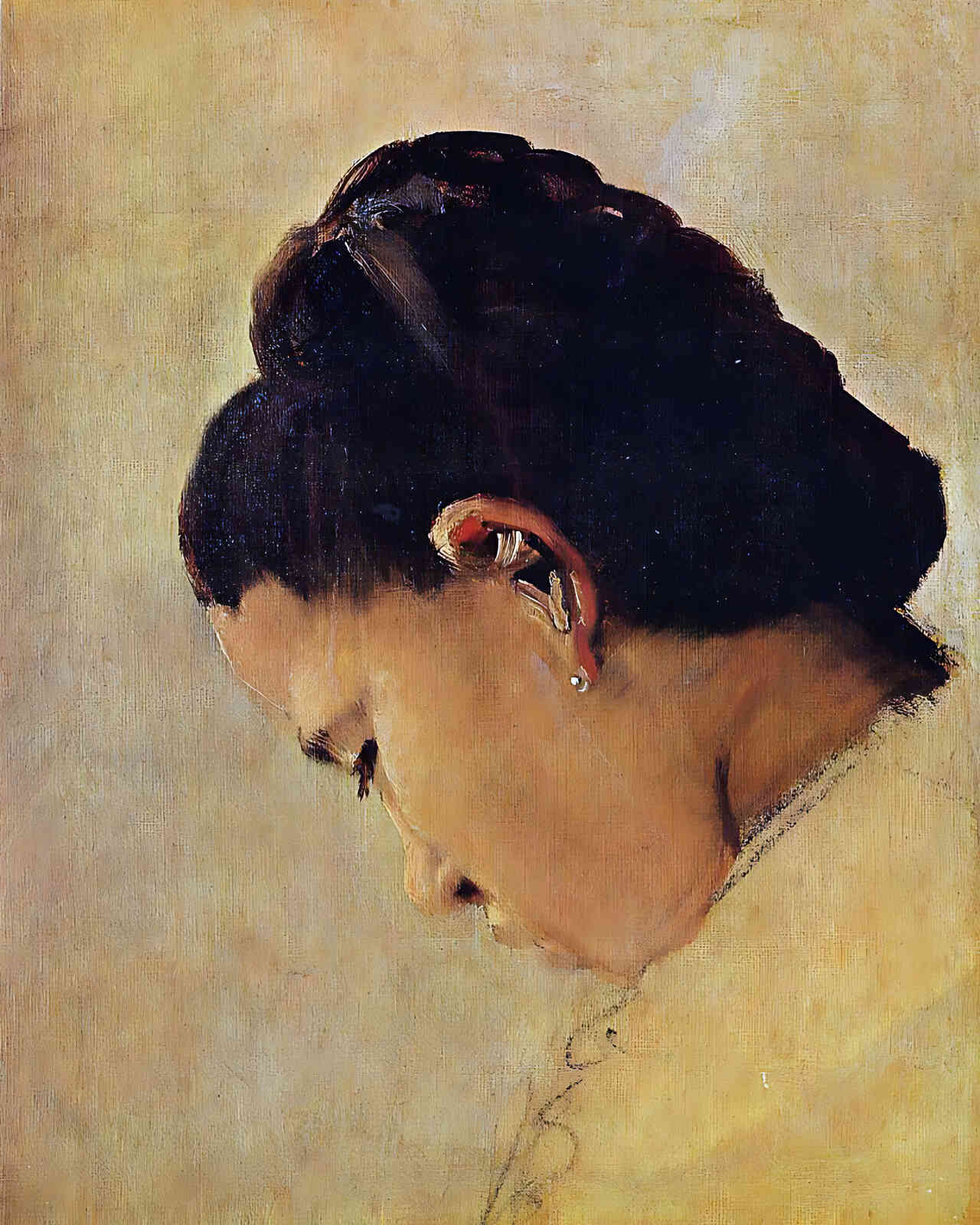 Head of a Girl Painting by Georges Seurat 8x10" Art Print (Archival Paper)