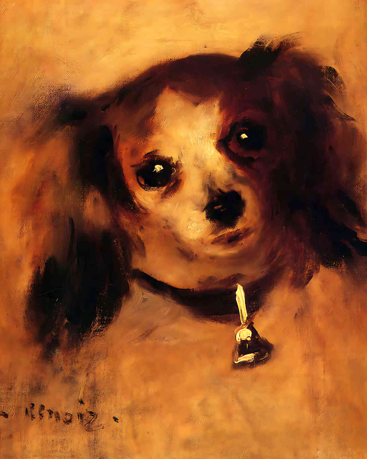 Head of a Dog Painting by Pierre-Auguste Renoir 8x10" Art Print (Premium Print)