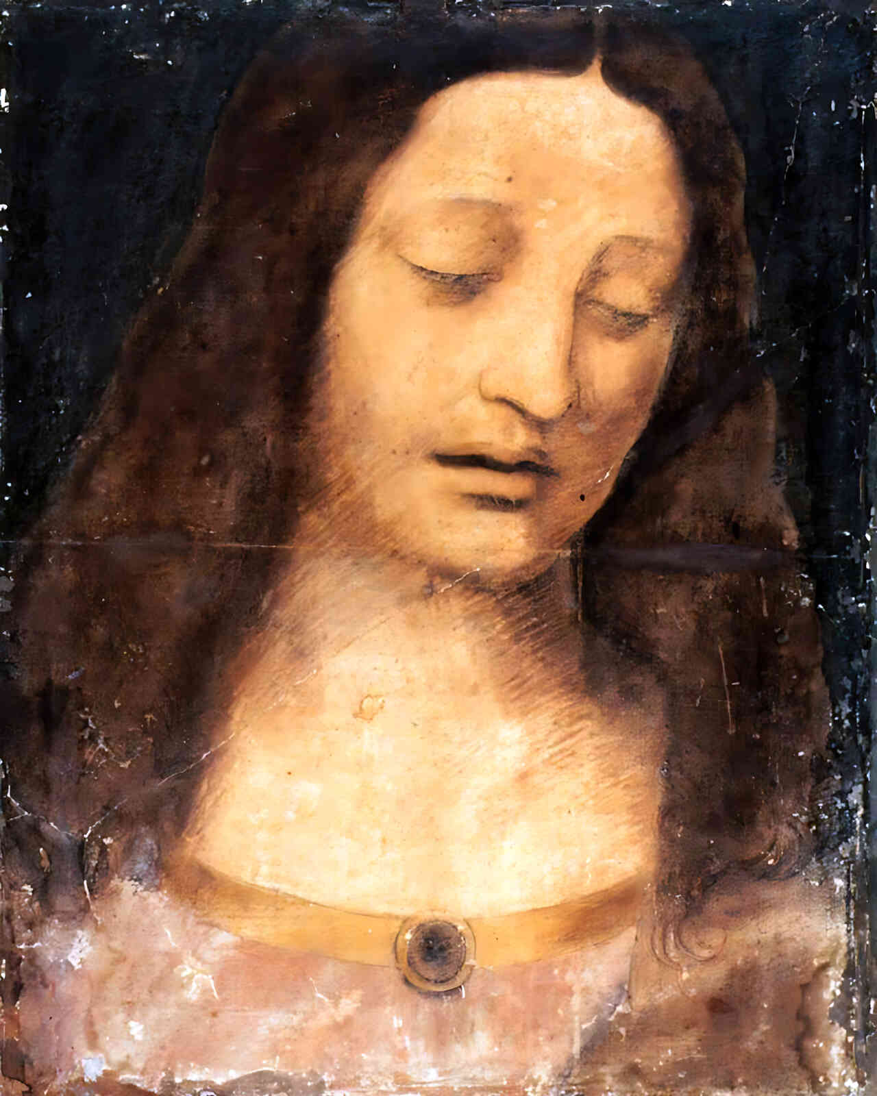 Head of Christ Painting by Leonardo da Vinci 8x10" Art Print - Acid Free