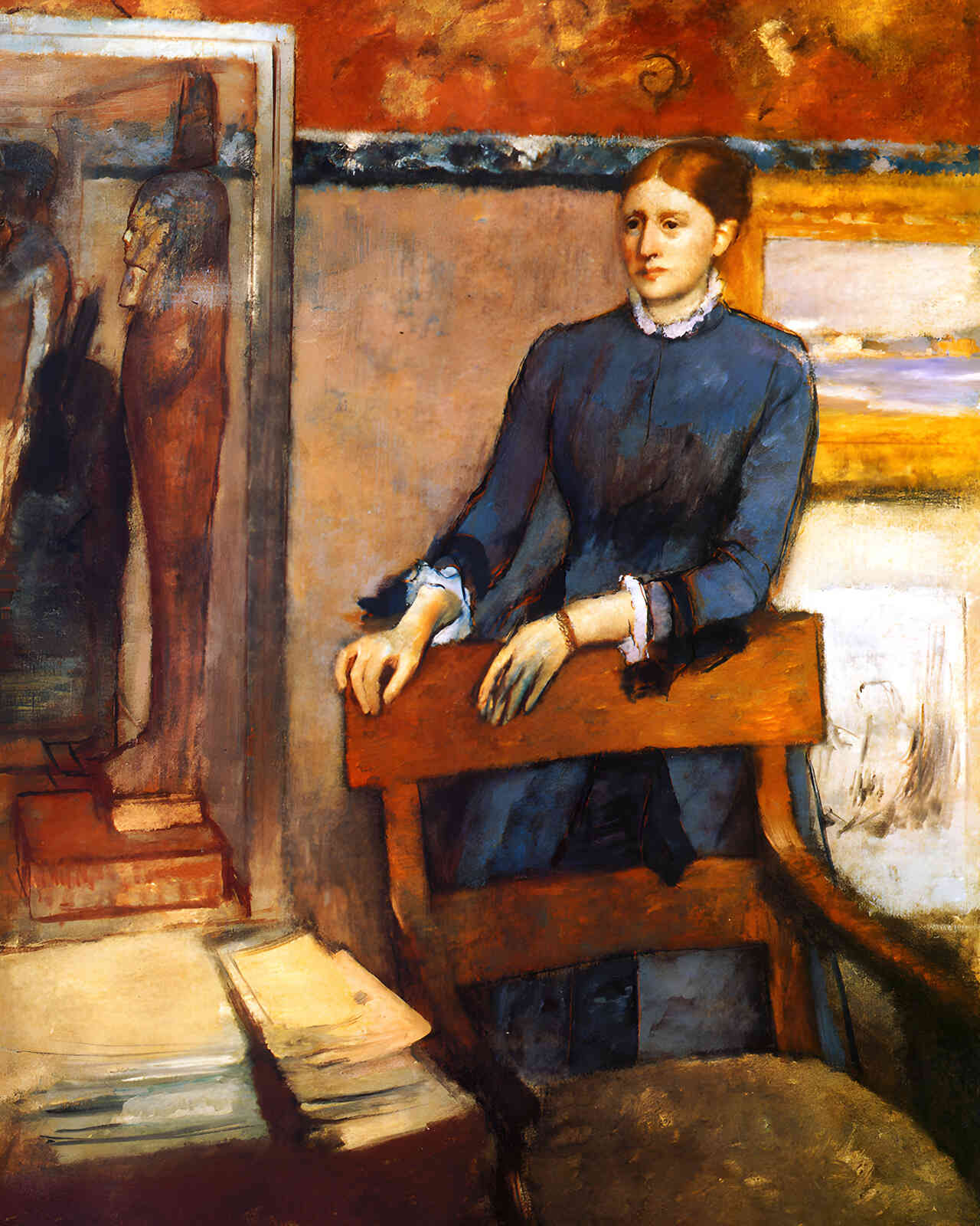 Helene Rouart in Her Father S Study 1886 Painting by Edgar Degas 8x10" Art Print