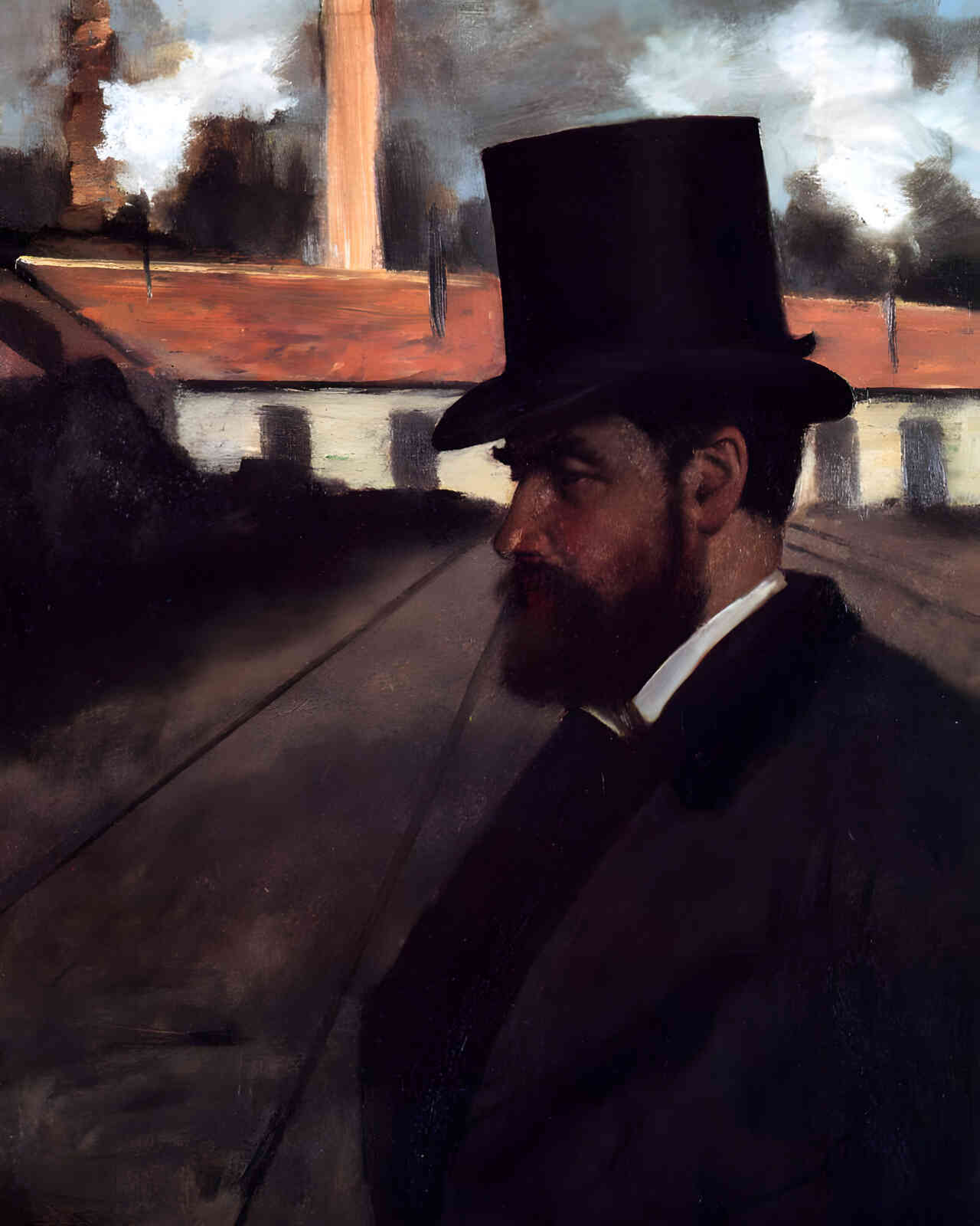 Henri Rouart in Front of His Factory 1875 Painting by Edgar Degas 8x10" Art Print