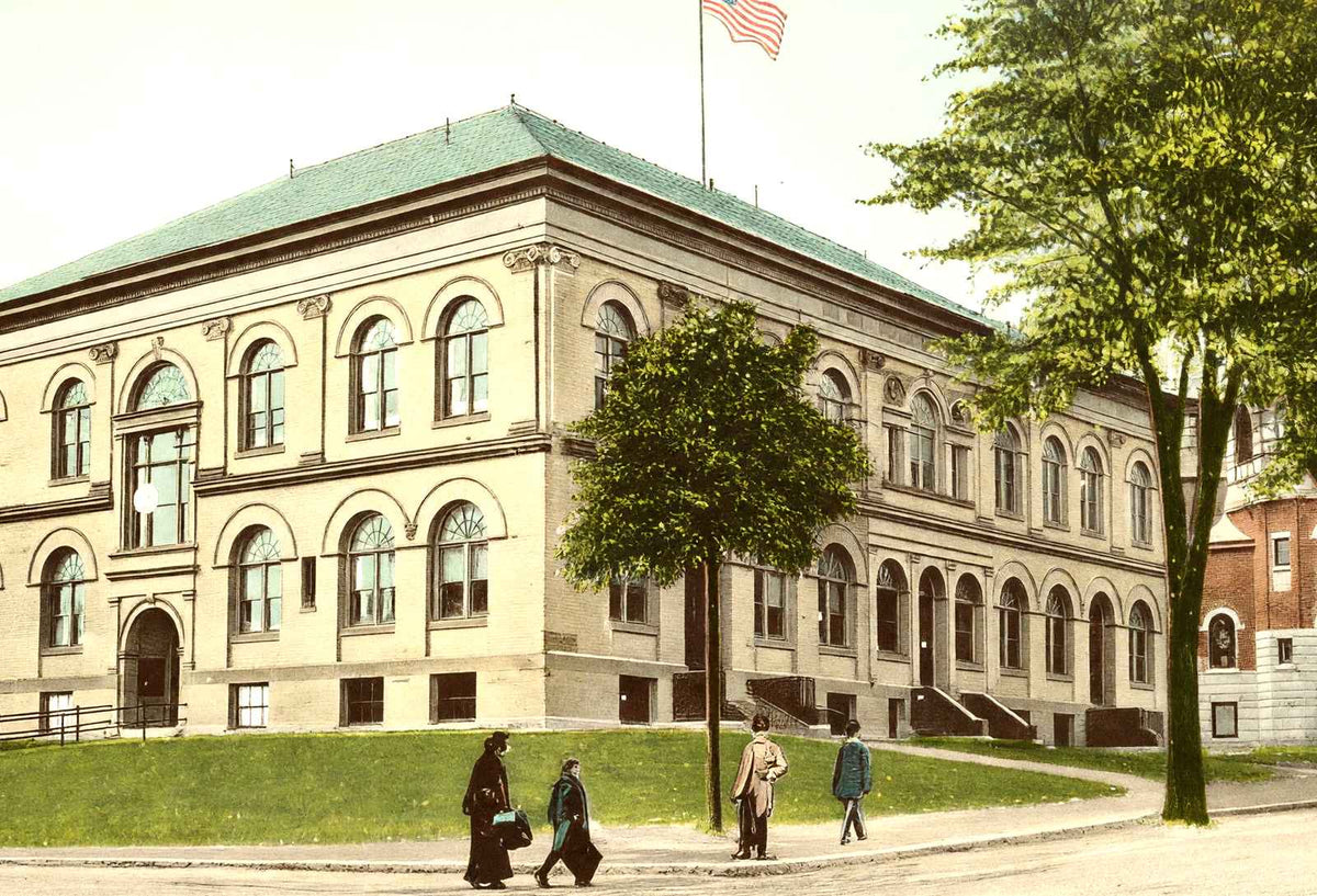 High School, Northampton, Massachusetts in 1907 Vintage Print (7 Sizes)