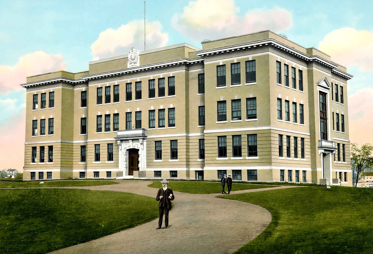 High School, Woburn, Massachusetts in 1909 Vintage Print (7 Sizes)