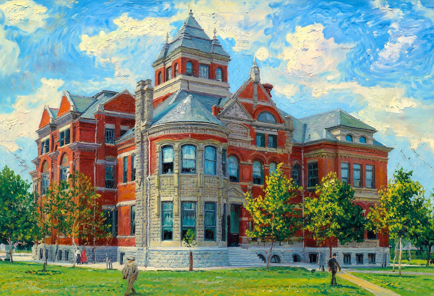 High School Fort Worth in 1906 Art Print (7 Sizes) - Premium Print